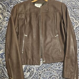 Augustina, Carmel By The Sea, Designer Boutique, Vintage Brown Leather Jacket w